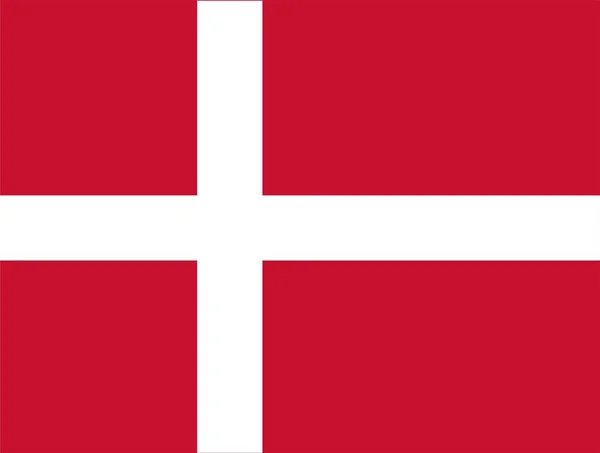 Die Dänische Nationalflagge Vektorillustration Vektorillustration — Stockvektor