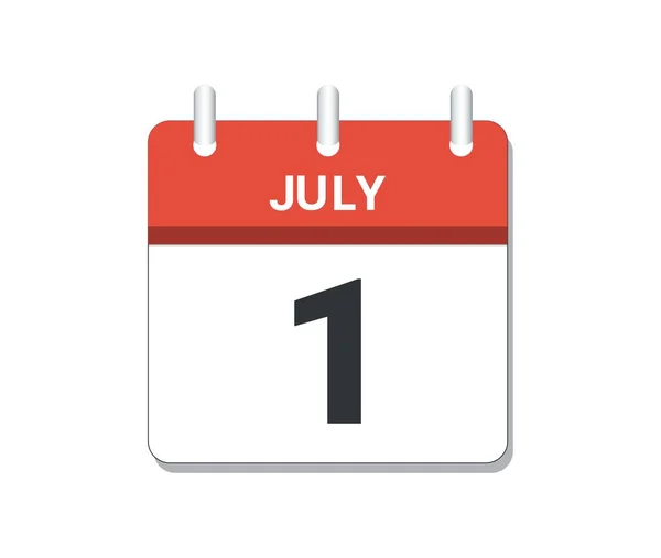 7月1日日历图标向量 时间表 业务和任务的概念 矢量说明 — 图库矢量图片