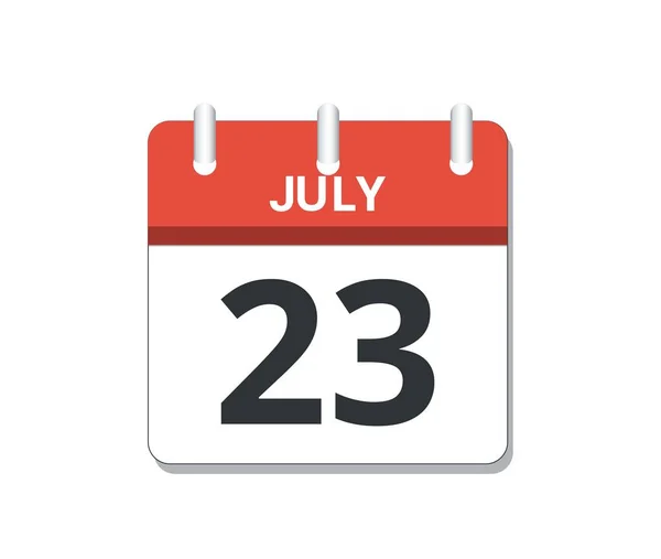 7月23日日历图标向量 时间表 业务和任务的概念 矢量说明 — 图库矢量图片