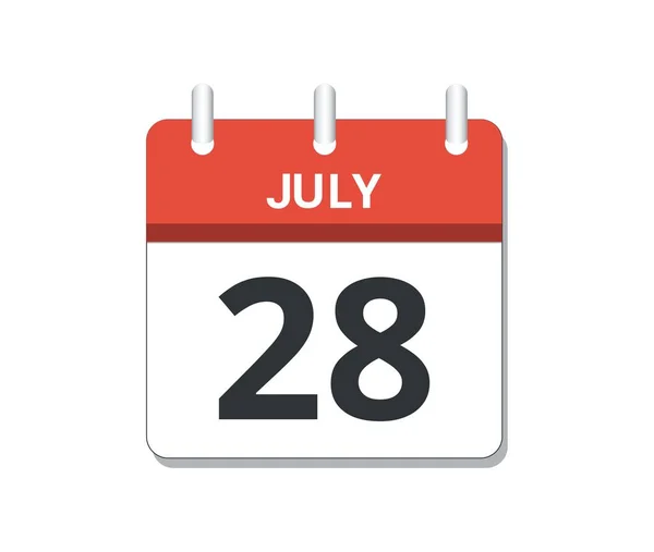 7月28日日历图标向量 时间表 业务和任务的概念 矢量说明 — 图库矢量图片