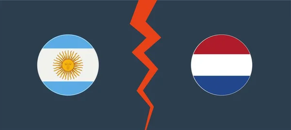 Argentinien Gegen Niederlande Mit Kreisgrenze Konzept Der Opposition Des Wettbewerbs — Stockvektor