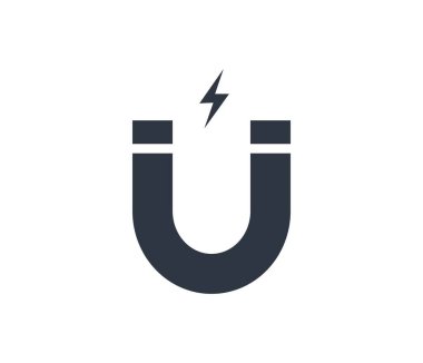 İzole mıknatıs simgesi beyaz arkaplanda izole edildi. Vektör illüstrasyonu