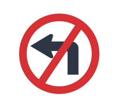 Sola dönmeyin. Trafik işaretleri vektörleri. Vektör illüstrasyonu