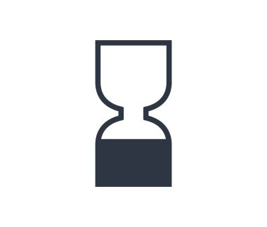 Isolated Hourglass expiration symbol. Concept of packaging and regulations. Vector illustration