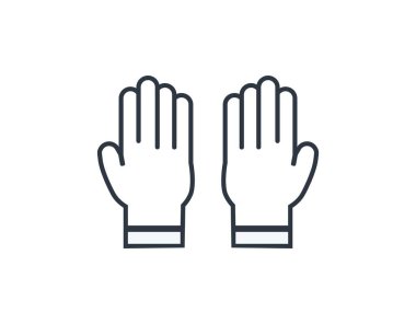 Monochromatic surgical gloves icon on white background. . Vector illustration