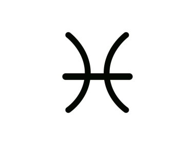 Simple pisces astrological sign. Concept of astrology. Vector illustration