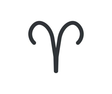 Simple aries astrological sign. Concept of astrology. Vector illustration