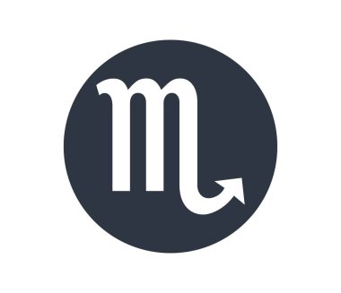 Isolated Scorpio astrological sign in a black circle. . Vector illustration