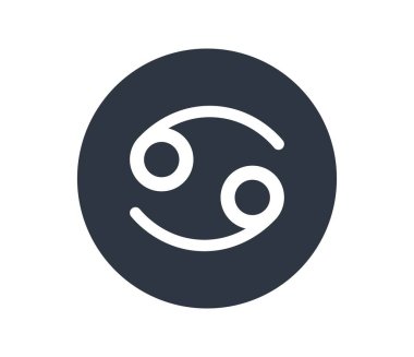 Isolated Cancer astrological sign in a black circle. . Vector illustration