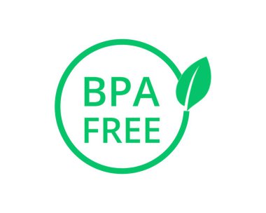 Yeşil BPA ücretsiz logo. Paketleme ve yönetmelik kavramı. Vektör illüstrasyonu