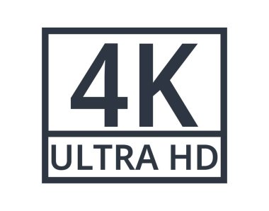 Monochromatic 4k HD symbol. Concept of resolutions and media. Vector illustration