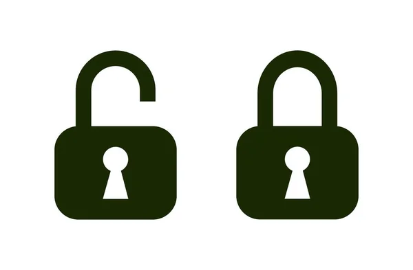 Sett Med Låser Låser Opp Symboler Konsept Datasikring Sikkerhet Internettsikkerhet – stockvektor