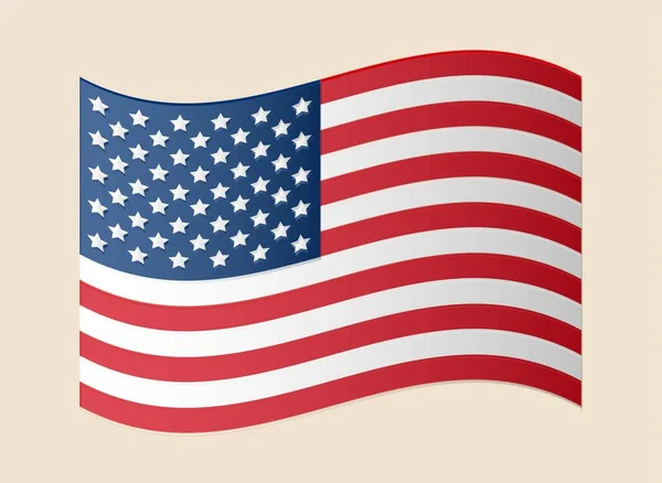 Amerika Birleşik Devletleri Nin Dalgalı Bayrağı Vektör Illüstrasyonu — Stok Vektör