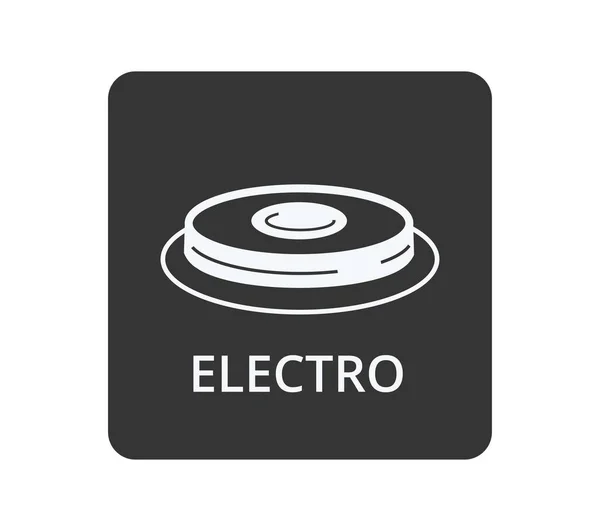 Símbolo Cocina Electro Aislado Sobre Fondo Negro Ilustración Vectorial — Vector de stock