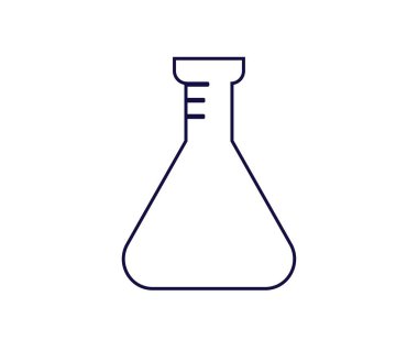 Tek renkli Erlenmeyer Matarası. Kimya ve bilim kavramı. Vektör illüstrasyonu