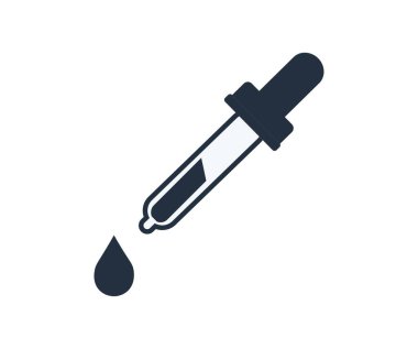 Grafiksel Tasarım için tek renkli göz damlası aracı. Vektör illüstrasyonu