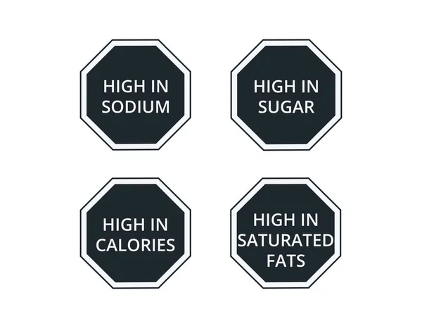 一套食品类产品的警示标志 矢量说明 — 图库矢量图片