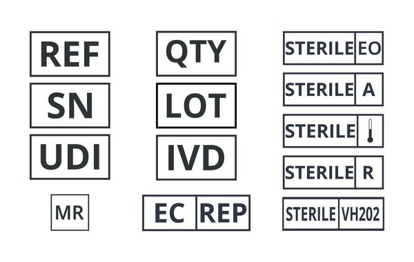 Set of medical symbols. Graphical Symbols for Medical devices. Vector illustration