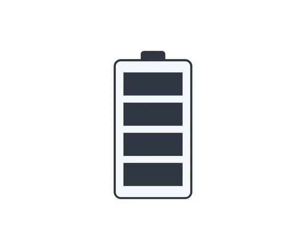 Bateria Monocromática Totalmente Carregada Vector Illustrator Ilustração Vetorial — Vetor de Stock