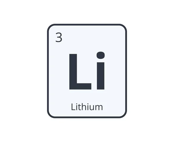 Bilim Tasarımları Için Lityum Kimyasal Element Grafiği Vektör Illüstrasyonu — Stok Vektör