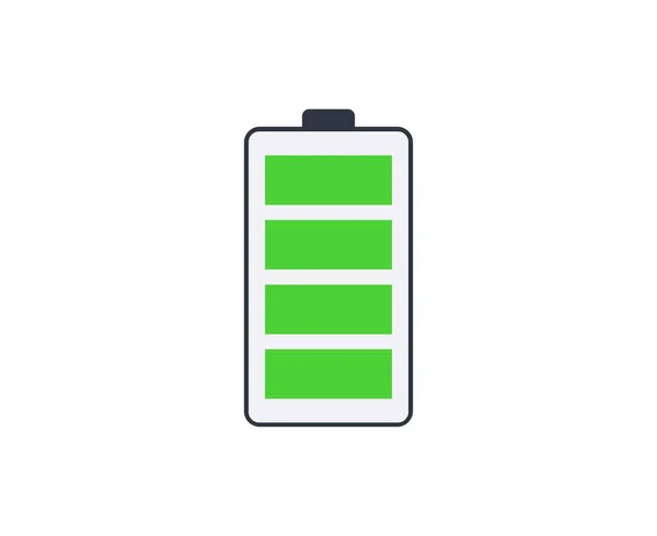 Bateria Colorida Totalmente Carregado Indicador Energia Verde Ilustração Vetorial —  Vetores de Stock
