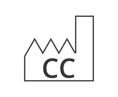 İzole edilmiş Üretim Ülkesi CC Sembolü. Vektör illüstrasyonu