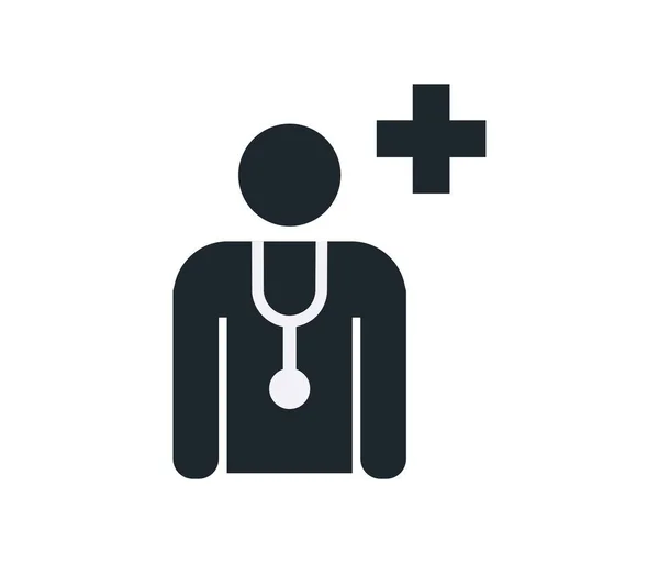 Centro Monocromático Salud Doctor Símbolos Gráficos Para Dispositivos Médicos Ilustración — Archivo Imágenes Vectoriales