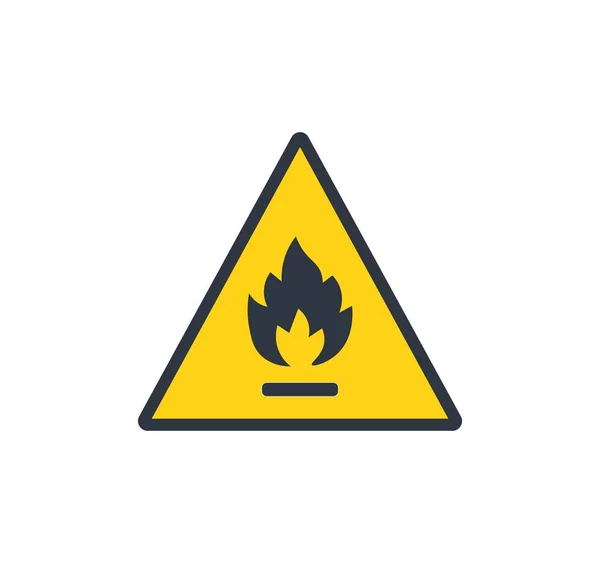 Izolált Tűzveszélyes Anyagok Figyelmeztető Jele Vektor Illusztráció Igen Vektorillusztráció — Stock Vector