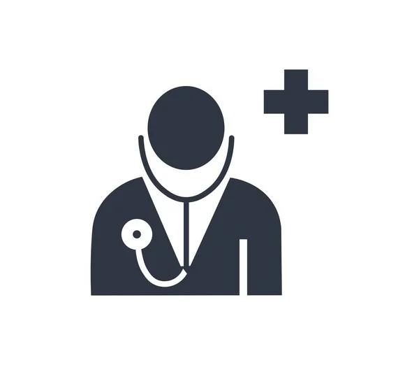 Isolated Monochromatic Doctor Symbol Concept Health Care Symbols Vector Illustration — Stock Vector