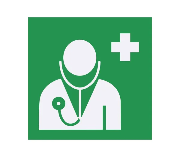 Símbolo Médico Aislado Sobre Fondo Verde Ilustración Vectorial Ilustración Vectorial — Vector de stock
