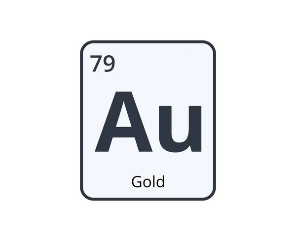 Gold Chemical Element Graphic Science Designs Inglés Ilustración Vectorial — Archivo Imágenes Vectoriales