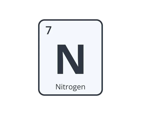 Bilim Tasarımları Için Nitrojen Kimyasal Element Grafiği Vektör Illüstrasyonu — Stok Vektör