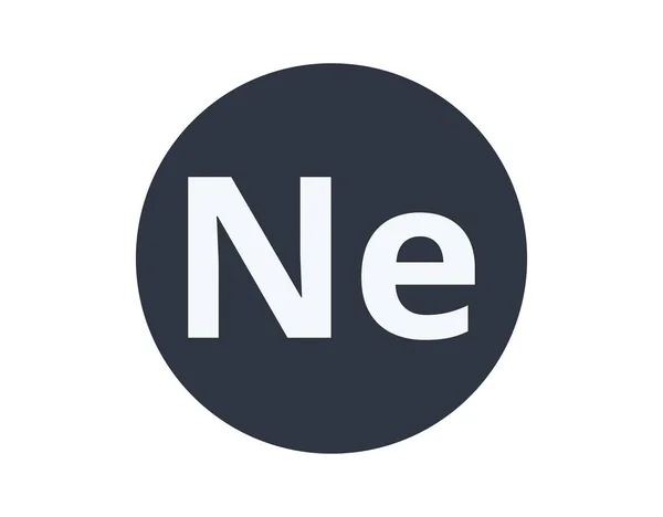 Elemento Químico Isolado Néon Círculo Ilustração Vetorial — Vetor de Stock