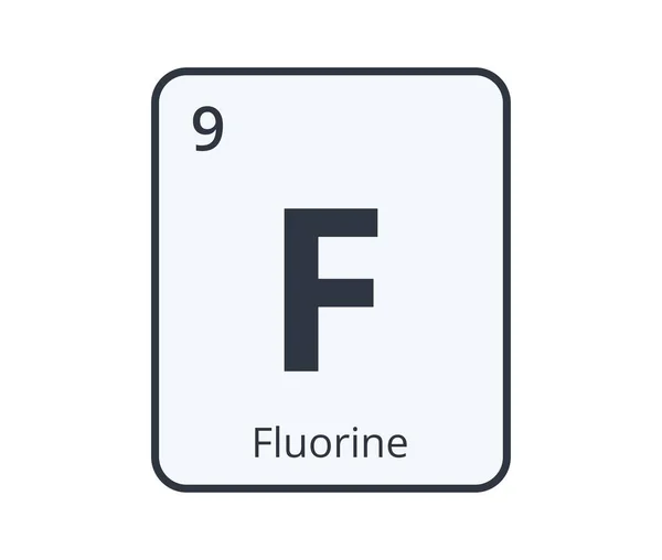 Fluorine Chemical Element Graphic Science Designs Ilustração Vetorial — Vetor de Stock