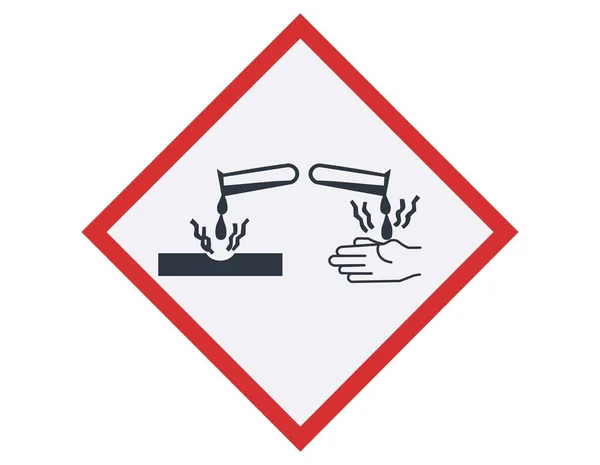 Símbolo Peligro Corrosivo Aislado Vector Para Señales Seguridad Advertencias Ilustración — Vector de stock