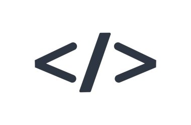 İzole edilmiş ve tek renkli kod sembolü. Vektör İllüstratör. Vektör illüstrasyonu