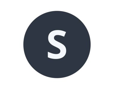 Çemberdeki izole sülfür kimyasal elementi. Vektör illüstrasyonu