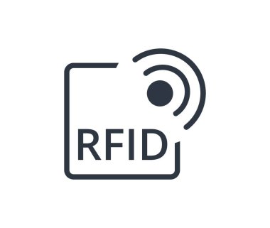 İzole RFID etiketi, genel sembol. Vektör İllüstrasyonu. Vektör illüstrasyonu