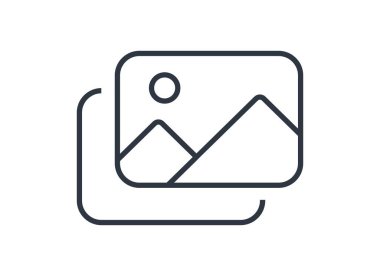 İzole Resimler Sembolü. Resim Galerisi kavramı. - Evet. Vektör illüstrasyonu