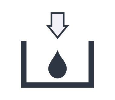 Sıvı Toner Ekle Sembolü. Ofis ekipmanı kavramı. Vektör illüstrasyonu