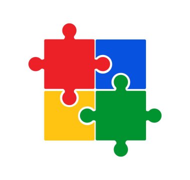 Renkli Bulmaca Sembolü. Meydan okuma ve Takım Çalışması Konsepti. 