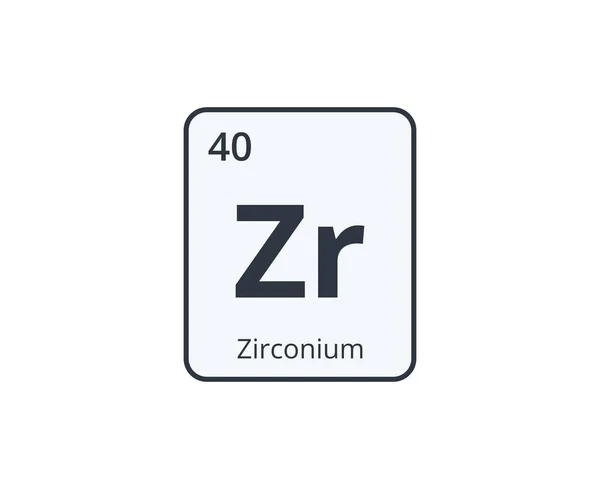 Simbolo Dell Elemento Zirconio Grafico Disegni Scientifici — Vettoriale Stock
