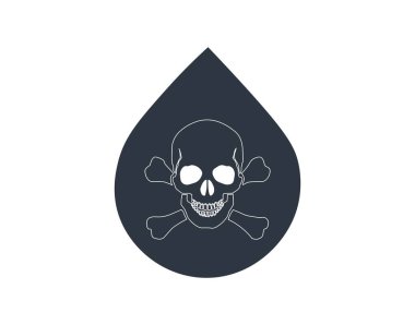 Monokromatik Toksik Döküm Sembol Vektörü. Vektör illüstrasyonu