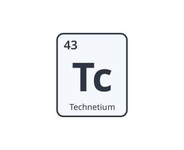 Technetium Chemical Symbol. Graphic for Science Designs. Vector illustration clipart