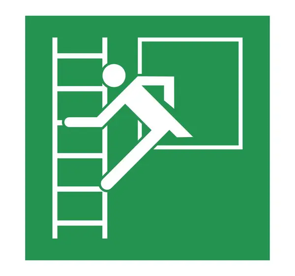 Nødvindu Med Escape Ladder Symbol Vektorillustrasjon – stockvektor
