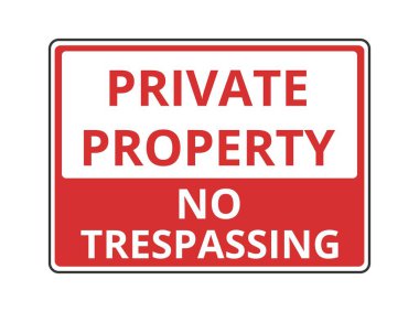 İzole Özel Mülk İşareti. Vektör illüstrasyonu