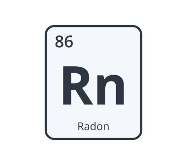 Radon Kimyasal Sembol. Vektör illüstrasyonu