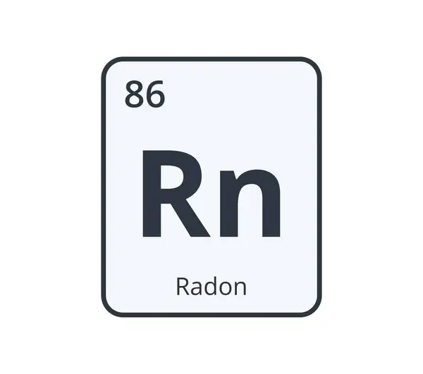Radon Kémiai Szimbólum Vektorillusztráció — Stock Vector
