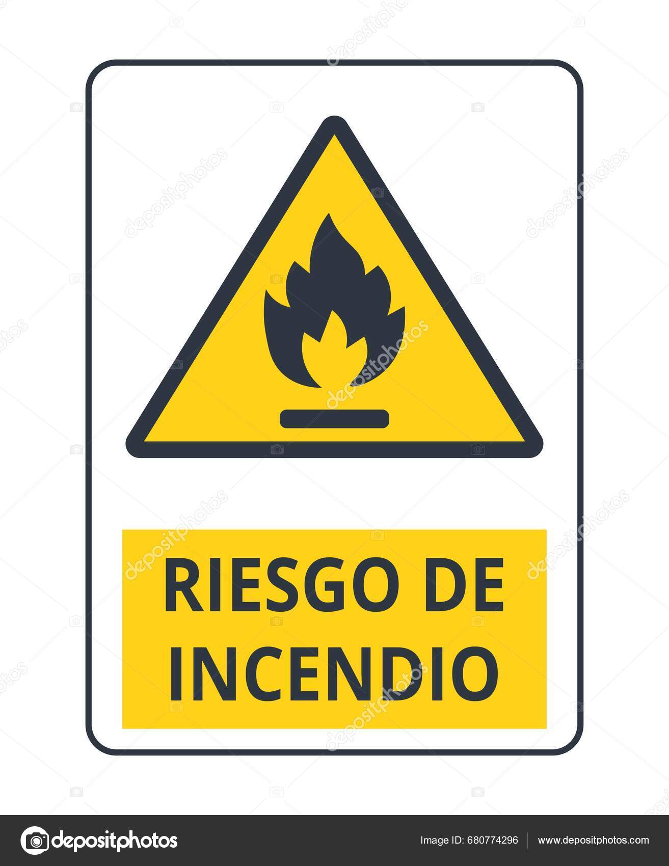 Isolated Fire Hazard Symbol Spanish Version Stock Vector by ©evagattuso