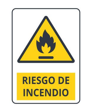 İzole Ateş Tehlike Sembolü. İspanyolca sürümü. 